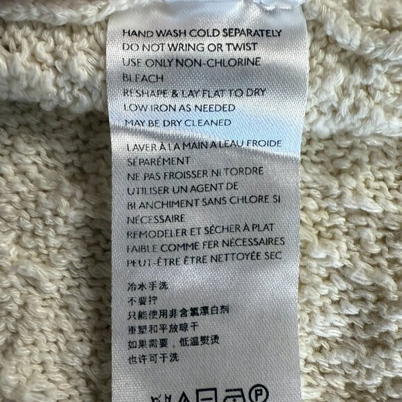 Free People Long Sleeve Villa Cable Pullover Ivory Neutral Size Medium - Picture 7 of 9